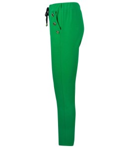 Eleganckie spodnie materiałowe z guzikami MARTA (Zielony) 36
