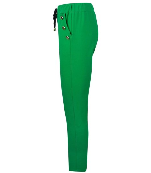 Eleganckie spodnie materiałowe z guzikami MARTA (Zielony) 36 Eleganckie spodnie materiałowe z guzikami MARTA (Zielony) 36
