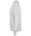 Klasyczny sweter kardigan w groszki Elegancki NELA (Biały)