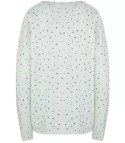 Klasyczny sweter kardigan w groszki Elegancki NELA (Biały)