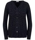 Klasyczny sweter kardigan w groszki Elegancki NELA (Czarny)