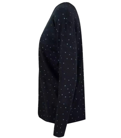 Klasyczny sweter kardigan w groszki Elegancki NELA (Czarny) Klasyczny sweter kardigan w groszki Elegancki NELA (Czarny)