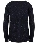 Klasyczny sweter kardigan w groszki Elegancki NELA (Czarny)
