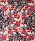 Piękna chusta szalik z frędzlami print w kwiaty (Wielokolorowy || Czarny)