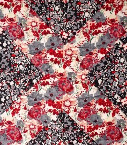 Piękna chusta szalik z frędzlami print w kwiaty (Wielokolorowy || Czarny)