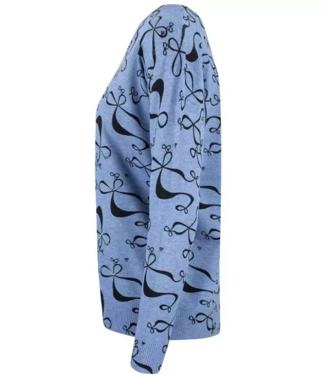 Sweter w kokardki z cyrkoniami Elegancki WIKTORIA (Niebieski) Sweter w kokardki z cyrkoniami Elegancki WIKTORIA (Niebieski)