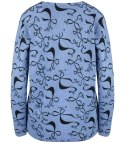 Sweter w kokardki z cyrkoniami Elegancki WIKTORIA (Niebieski)