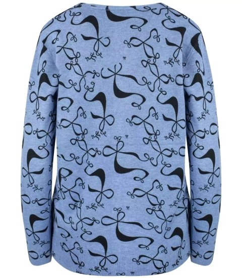 Sweter w kokardki z cyrkoniami Elegancki WIKTORIA (Niebieski) Sweter w kokardki z cyrkoniami Elegancki WIKTORIA (Niebieski)