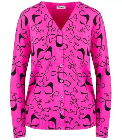 Sweter w kokardki z cyrkoniami Elegancki WIKTORIA (Różowy) Sweter w kokardki z cyrkoniami Elegancki WIKTORIA (Różowy)