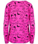 Sweter w kokardki z cyrkoniami Elegancki WIKTORIA (Różowy)
