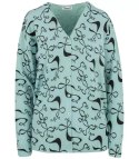 Sweter w kokardki z cyrkoniami Elegancki WIKTORIA (Zielony)