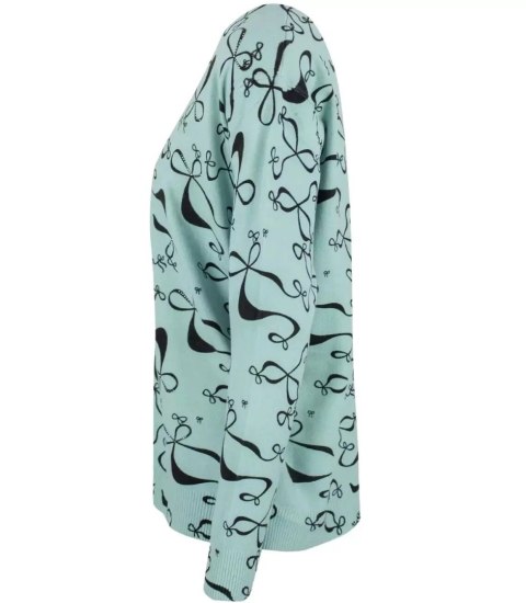Sweter w kokardki z cyrkoniami Elegancki WIKTORIA (Zielony) Sweter w kokardki z cyrkoniami Elegancki WIKTORIA (Zielony)