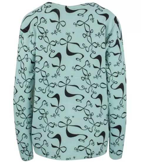 Sweter w kokardki z cyrkoniami Elegancki WIKTORIA (Zielony) Sweter w kokardki z cyrkoniami Elegancki WIKTORIA (Zielony)