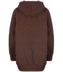 Ciepła gładka bluza oversize kaptur JANET (Brązowy)