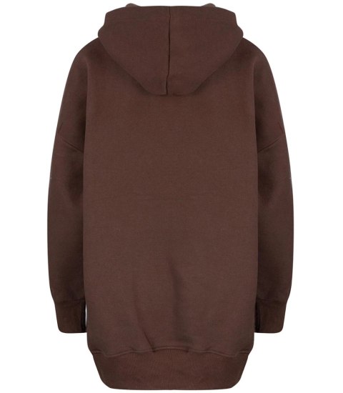 Ciepła gładka bluza oversize kaptur JANET (Brązowy) Ciepła gładka bluza oversize kaptur JANET (Brązowy)
