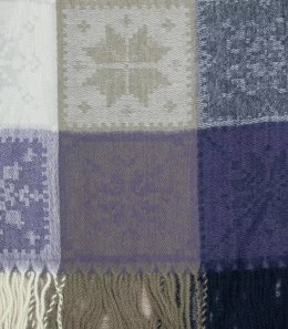 Ciepły szal szalik krata kratka dzianina długi (Fioletowy || Wielokolorowy)