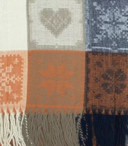 Ciepły szal szalik krata kratka dzianina długi (Pomarańczowy || Wielokolorowy)
