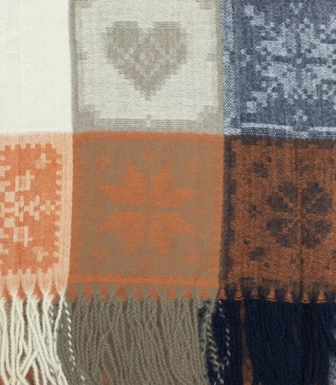 Ciepły szal szalik krata kratka dzianina długi (Pomarańczowy || Wielokolorowy) Ciepły szal szalik krata kratka dzianina długi (Pomarańczowy || Wielokolorowy)