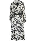Elegancka sukienka Piękna z paskiem Kopertowy dekolt LUNA (Biały || Czarny) 40