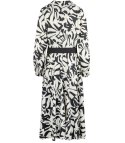 Elegancka sukienka Piękna z paskiem Kopertowy dekolt LUNA (Biały || Czarny) 40