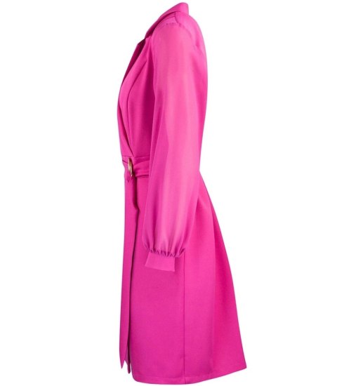 Elegancka sukienka o kroju marynarki Pasek w talii Złote guziki ARIEL (Różowy) 38 Elegancka sukienka o kroju marynarki Pasek w talii Złote guziki ARIEL (Różowy) 38