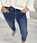Spodnie jeansowe Jeansy mom fit blue LAURA 33