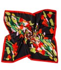 Chusta delikatna elegancka apaszka ozdobiona przepięknym wzorem (Wielokolorowy || Czarny)