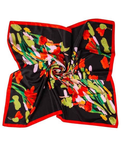 Chusta delikatna elegancka apaszka ozdobiona przepięknym wzorem (Wielokolorowy || Czarny) Chusta delikatna elegancka apaszka ozdobiona przepięknym wzorem (Wielokolorowy || Czarny)