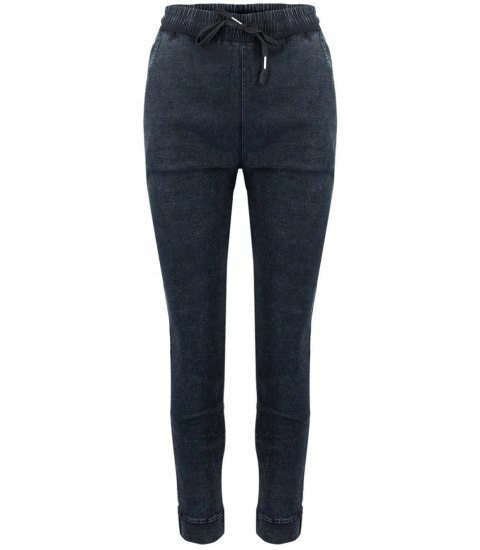Damskie spodnie jegginsy tregginsy skinny ala jeans KIM (Czarny) Damskie spodnie jegginsy tregginsy skinny ala jeans KIM (Czarny)