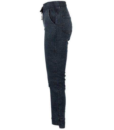 Damskie spodnie jegginsy tregginsy skinny ala jeans KIM (Czarny) Damskie spodnie jegginsy tregginsy skinny ala jeans KIM (Czarny)