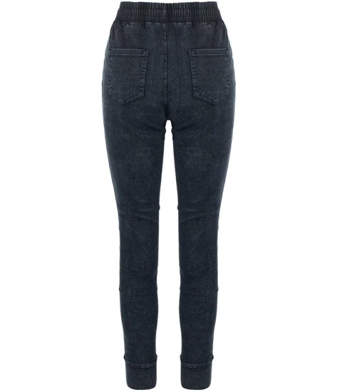 Damskie spodnie jegginsy tregginsy skinny ala jeans KIM (Czarny) Damskie spodnie jegginsy tregginsy skinny ala jeans KIM (Czarny)