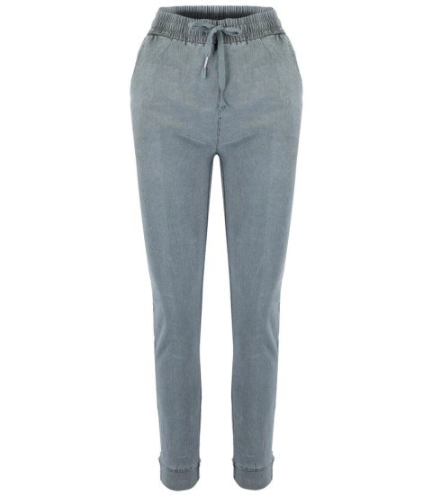 Damskie spodnie jegginsy tregginsy skinny ala jeans KIM (Szary) 4XL (48) Damskie spodnie jegginsy tregginsy skinny ala jeans KIM (Szary) 4XL (48)
