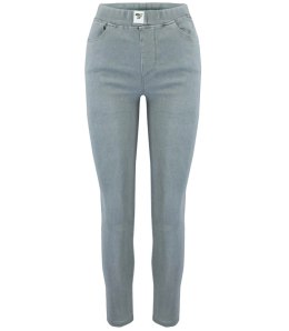 Damskie spodnie jegginsy tregginsy skinny dopasowane Eleganckie BETTY (Szary) M/L