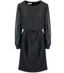 Elegancka sukienka trapezowa z brokatem i tiulem ELECTRA (Czarny) 40