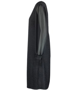 Elegancka sukienka trapezowa z brokatem i tiulem ELECTRA (Czarny) 40
