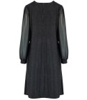 Elegancka sukienka trapezowa z brokatem i tiulem ELECTRA (Czarny) 40