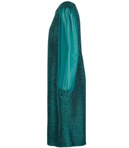 Elegancka sukienka trapezowa z brokatem i tiulem ELECTRA (Zielony) 40