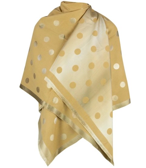Elegancki dwustronny szalik z złotą nitką i wzorem w groszki (Wielokolorowy || Żółty) Elegancki dwustronny szalik z złotą nitką i wzorem w groszki (Wielokolorowy || Żółty)