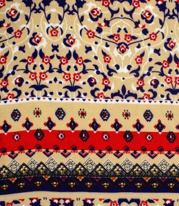 Piękna chusta szalik z frędzlami print w kwiaty (Wielokolorowy || Beżowy)