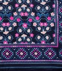 Piękna chusta szalik z frędzlami print w kwiaty (Wielokolorowy || Niebieski)