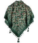Piękna chusta szalik z frędzlami print w kwiaty (Zielony || Wielokolorowy)