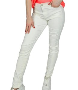 Damskie spodnie PUSH-UP woskowane skinny fit Eleganckie ADELA (Biały) 40