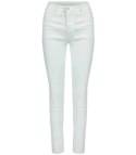 Damskie spodnie PUSH-UP woskowane skinny fit Eleganckie ADELA (Biały) 40