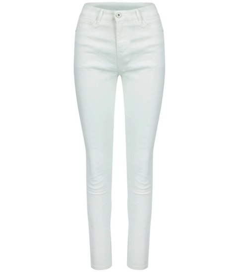 Damskie spodnie PUSH-UP woskowane skinny fit Eleganckie ADELA (Biały) 40 Damskie spodnie PUSH-UP woskowane skinny fit Eleganckie ADELA (Biały) 40