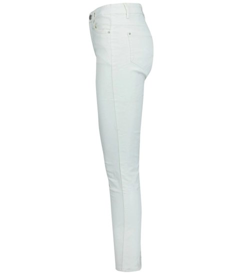 Damskie spodnie PUSH-UP woskowane skinny fit Eleganckie ADELA (Biały) 40 Damskie spodnie PUSH-UP woskowane skinny fit Eleganckie ADELA (Biały) 40