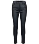 Damskie spodnie PUSH-UP woskowane skinny fit Eleganckie ADELA (Czarny) 40
