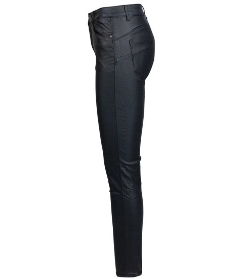 Damskie spodnie PUSH-UP woskowane skinny fit Eleganckie ADELA (Czarny) 40 Damskie spodnie PUSH-UP woskowane skinny fit Eleganckie ADELA (Czarny) 40