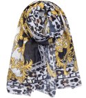 Stylowa chusta chustka szal wiskoza we wzory Elegancka 180cmx90cm (Wielokolorowy)