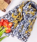 Stylowa chusta chustka szal wiskoza we wzory Elegancka 180cmx90cm (Wielokolorowy)