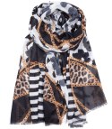 Stylowa chusta chustka szal wiskoza we wzory Elegancka 180cmx90cm (Wielokolorowy)